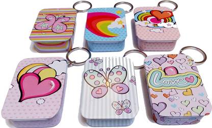 gtrp Storage Box Keychain|Rectangle Shape Tin Box Keychain pack of 6 Key Chain