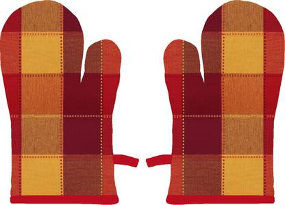 AIRWILL Red, Yellow Cotton Kitchen Linen Set