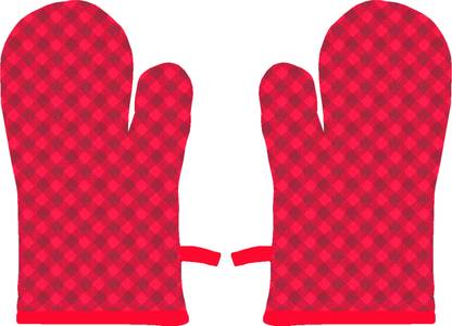 AIRWILL Red, Black Cotton Kitchen Linen Set