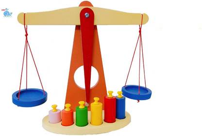 HNT Beam Balance Weighing Scale | 6 Colourful Weights (Multicolor)