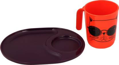 TUPPERWARE Mood Coffee Stray Set two Snacks plate Two Coffees Plastic Coffee Mug