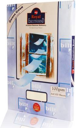 bilt C Cream Plain A4 100 gsm Royal Executive Bond Paper