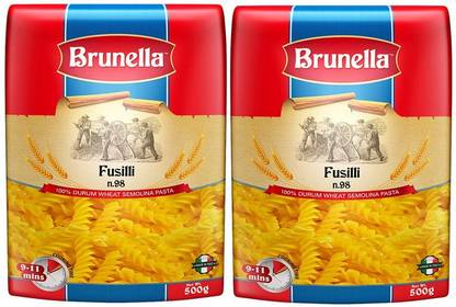 Brunella Fusilli Pasta, 500g, Pack of 2, Made in Italy Fusilli Pasta