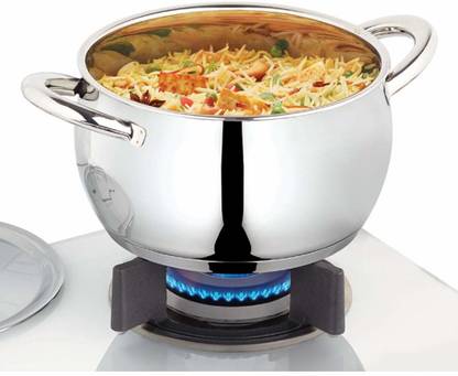 BOROSIL CookFresh Stainless Steel Casserole Handi 2.1 L with Lid