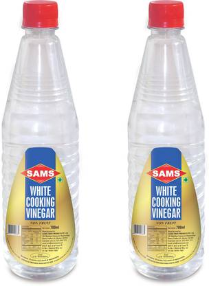 sams White Vinegar 700 ml Pack of 2 for Cooking Non Fruit Unflavoured Natural White Vinegar for Home Cooked Food Recipes and Pickles Vinegar