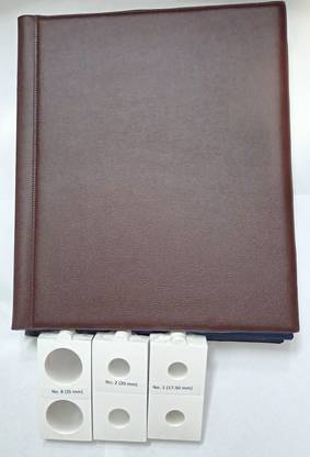 A TO Z CRAFTS Coin Album with coin holders Dark brown color for Keeping 200 Coins holders collection Coin Bank