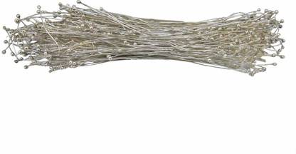 Crafto Double Ball End Head Pins Jewellery Findings for Jewellery Making (Silver, 7CM, 250 Pieces)