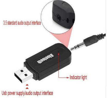 TRENTO ENTERPRISE Car Bluetooth Device with 3.5mm Connector, USB Cable, Audio Receiver, Adapter Dongle (Black) Car Audio Panel Remover