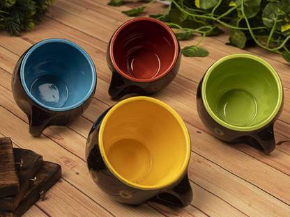 TMF Ceramic Tea Cup - 6 Piece, Black, 180ml सिरेमिक मग