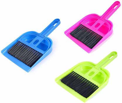 TOCINGO Mini Dustpan Supdi with Brush Broom Set for Multipurpose Cleaning Laptops, Keyboards, Dining Table, Car Seats, Carpets (Multicolor, Small) Plastic Dustpan