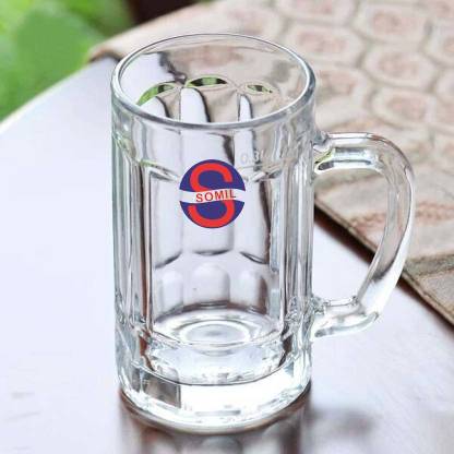 AFAST New Stylish Designer Bear/Juice Multipurpose Glass/Mug with Easy Grip Handle, Transparent, Clear, Set of 1-F39 Glass Cocktail Glass
