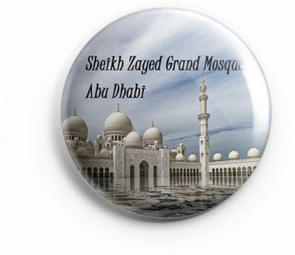 AVI Sheik Zayed Grand Mosque AbuDhabi UAE White Regular Size Fridge Magnet Regular Size 58mm MR8002095 Fridge Magnet Pack of 1