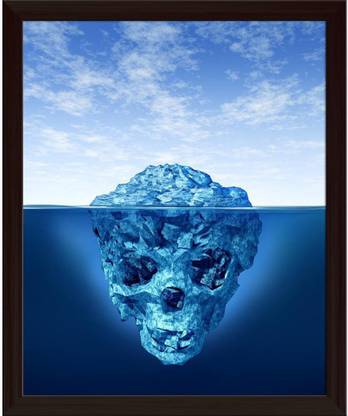 Artzfolio ArtzFolio Hidden Dangers & Deceptive Iceberg Tabletop Painting Dark Brown Frame 6inch x 7.2inch (15.2cms x 18.3cms) Digital Reprint 7 inch x 7.7 inch Painting
