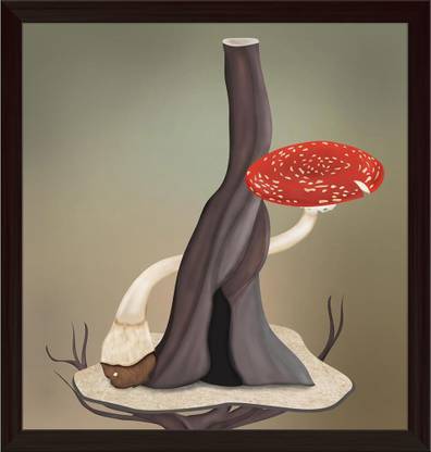 Artzfolio ArtzFolio Fantasy Forest D1 Tabletop Painting Dark Brown Frame 8inch x 8.4inch (20.3cms x 21.4cms) Digital Reprint 8.5 inch x 8.9 inch Painting