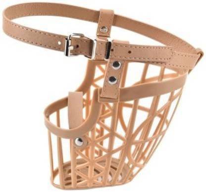 Taiyo Pluss Discovery Dog Muzzle/Adjustable Strap with Leather/Mouth Cover for Anti Biting/Color: Beige/Size: L- 4.8 Inch, H- 5.8 Inch/ Dog Muzzle (NO:5) Medium Other Dog Muzzle