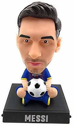 Daiyamondo FOOTBALL PLAYER MESSI Big Size Bobble Head - Action Figure Moving Head Bobblehead Spring Dancing PVC Bobble Spring Dancing Doll Toy Car Dashboard Bounce Toys for Car Interior Dashboard Expression Bobble Head for Car Dashboard and Office Desk (Multicolor)