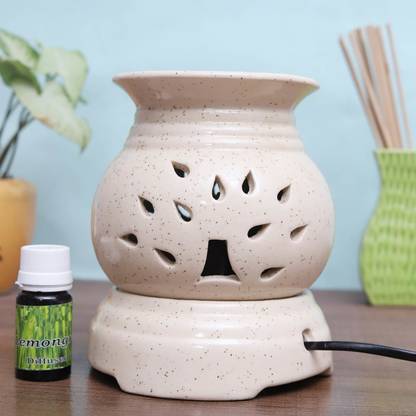 Flipkart Perfect Homes Citrus Diffuser Set Ceramic Electric Diffuser Tree design (White Color)with 10 ml oil