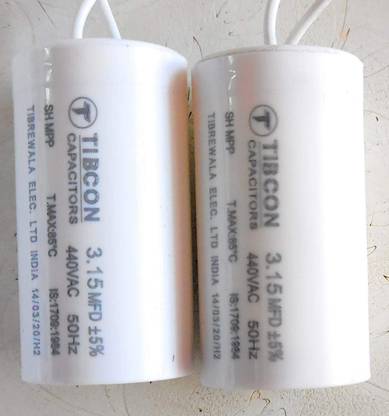 STAR SUNLITE Capacitor for Ceiling Fan, 3.15 MFD Capacitor to Increase Speed, White -2 Pieces Power Capacitor