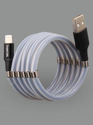SC SUPER CABL Lightning Cable 2.4 A 1 m Magnetic Portable Self-Winding USB Charging Data Cable