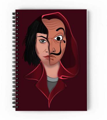 epheriwala Money Heist Tokyo Vector Art A5 Notebook Unruled 160 Pages