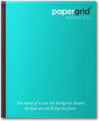 papergrid Short Book - 19 cm x 15.5 cm, Maths Ruled Regular Notebook Maths Ruled 156 Pages