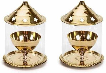 VALUE CRAFTS Brass (Pack of 2) Table Diya Set