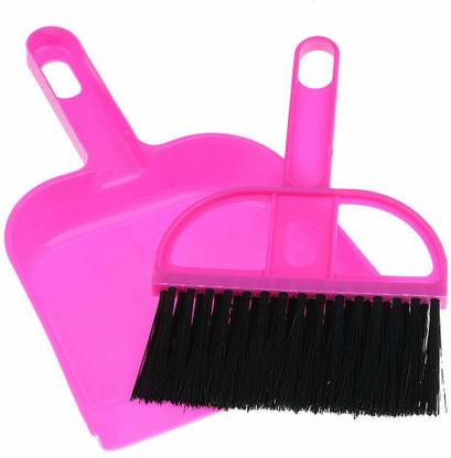 HAYAN IMPEX Mini Plastic Cleaning Brush and Dustpan Set Sweep Broom for Computer, Keyboard, Desktop, Car Table (Multicolour) Pack of 1 Plastic Dustpan