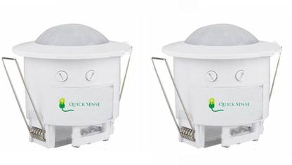 Quick Sense Pir Motion Sensor with Light Sensor, Energy Saving Detector Switch (Fall/Recessed Ceiling Mounted) (Set of 2) 10 A Motion Sensor Electrical Switch