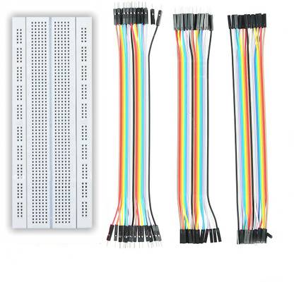 EPICTAC GL-12 840 Point Breadboard + 60 Pieces Jumper Wires Set (M-F, M-M, F-F) Educational Electronic Hobby Kit