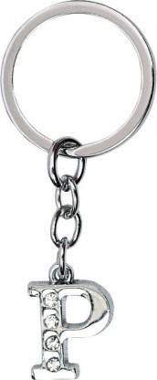gtrp Alphabet Letter P Metal Design-KC43 Key Chain (Silver) Key Chain