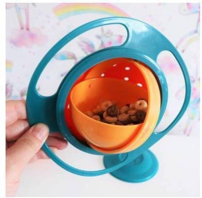 Inaara Round Revolving Lunch Box Anti Spill Gravity bowl which rotates 360 degrees making it fun and easy for kids to eat 1 Containers Lunch Box
