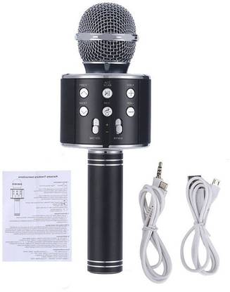 divinestar WS-858 Wire/Wireless Microphone Smule App Wireless Karaoke Handheld Mic Karaoke in Built Speaker Audio Recording |Singing Practice |Mini Function Easy To Connect Home Theater,Speaker,Laptop,PC,Mobile Microphone