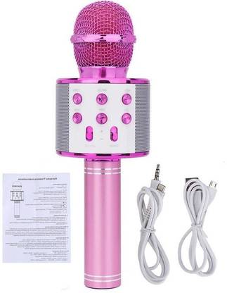 DVH Portable Karaoke Microphone Smule App Wireless Karaoke Handheld Mic Karaoke in Built Speaker Audio Recording |Singing Practice |Mini Function Easy To Connect (Home Theater,Speaker,Laptop,PC,Mobile} Microphone