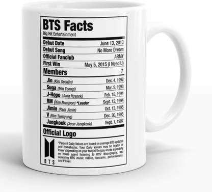 LASTWAVE BTS Nutrition Facts Design Ceramic Coffee Mug