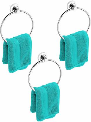 RPEE Towel Ring for Bathroom/Wash Basin/Napkin-Towel Hanger (Round - Pack of 1) Silver Towel Holder