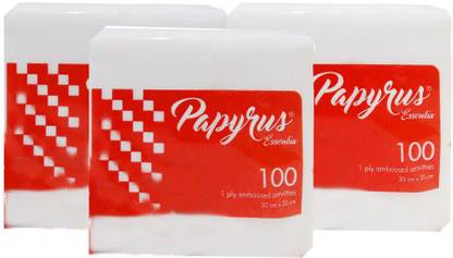PAPYRUS Paper Napkins Tissue - pack of 3 pcs 240 White Napkins (240 Sheets) White Paper Napkins