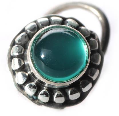 jsaj Onyx Sterling Silver Plated Sterling Silver Nose Ring