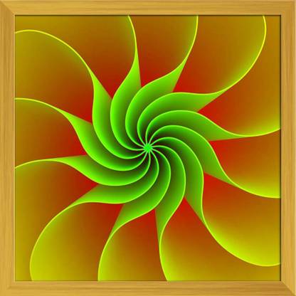 Artzfolio ArtzFolio Colorful Abstract Lines For Background Tabletop Painting Golden Frame 6inch x 6inch (15.2cms x 15.2cms) Digital Reprint 7 inch x 7 inch Painting