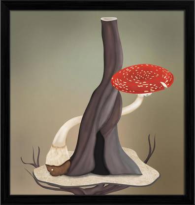 Artzfolio ArtzFolio Fantasy Forest D1 Tabletop Painting Black Frame 6inch x 6.3inch (15.2cms x 16cms) Digital Reprint 7 inch x 7 inch Painting
