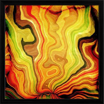 Artzfolio ArtzFolio Abstract Background Colour & Shape Mix D3 Tabletop Painting Black Frame 14inch x 14inch (35.6cms x 35.6cms) Digital Reprint 14.5 inch x 14.5 inch Painting