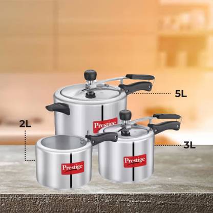 Prestige Nakshatra Plus 2 L, 3 L, 5 L Inner Lid Induction Bottom Pressure Cooker