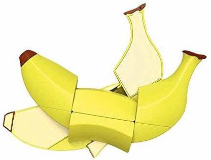 Smartcraft Banana Cube Puzzle, Fruit Shape Sticker less Banana Cube Magic Puzzle Toy - Yellow