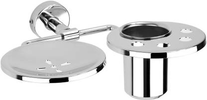 Aquarium Bathroom Accessories | Soap Dish with Tumbler Holder | High Grade Stainless Steel 304 | Chrome Finish | Ruby Series