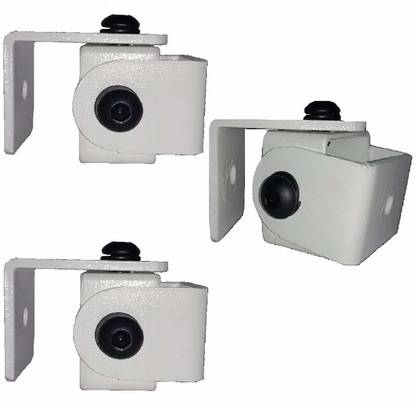 MYL SM-L1 - Speaker Wall Mount Stand - Bracket 2 Nos for 4 mm, 5 mm & 6.35mm (¼ inch) Thread Hole/Keyhole Speakers - Universal Type (Black) (3 Mounts, White) Speaker Mount