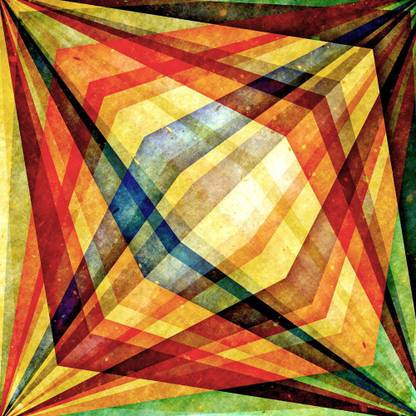 Artzfolio Abstract Background Colour & Shape Mix Canvas Painting Canvas 71.12 inch x 71.12 inch Painting