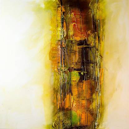 Artzfolio Modern Abstract Fine Art Canvas Painting Wooden Stretching Canvas 24 inch x 24 inch Painting