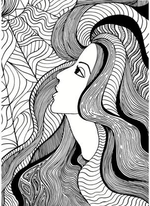 Artzfolio Abstract Girl Image Unframed Premium Canvas Painting 24inch x 33.6inch (61cms x 85.2cms) Digital Reprint 24.5 inch x 34.1 inch Painting