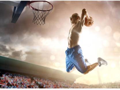 Artzfolio 110.744 cm Basketball Player In Action Peel & Stick Vinyl Wall Sticker 43.6inch x 32inch (110.7cms x 81.3cms) Self Adhesive Sticker