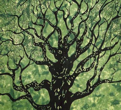 Art World Dry Tree of Life Tapestry