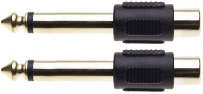 LipiWorld TV-out Cable 6.3mm (1/4 inch) Mono Male to RCA Connector Female Jack Connector Splitter (Pack-2 6.3mm M to RCA F)